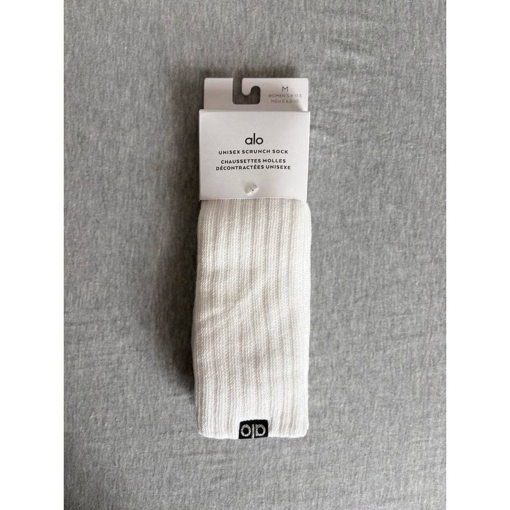 Alo Yoga Unisex Scrunch Sock White Size M Women 8 11.5 Men 6.5 10